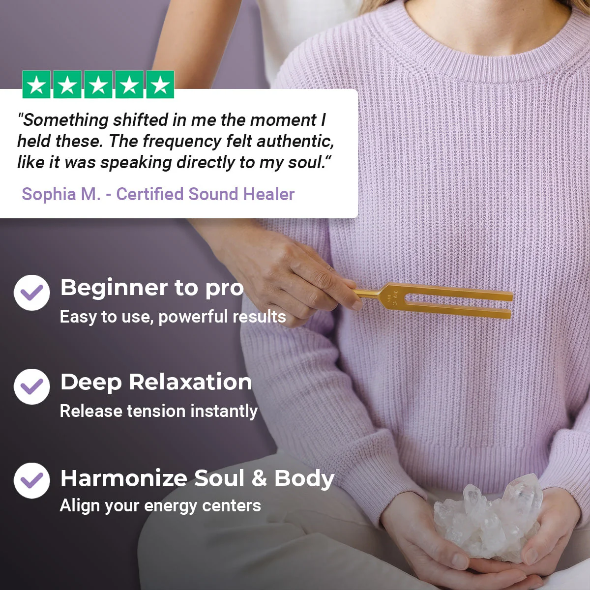 174 Hz Solfeggio Tuning Fork for Healing - Pain Relief - Image 12