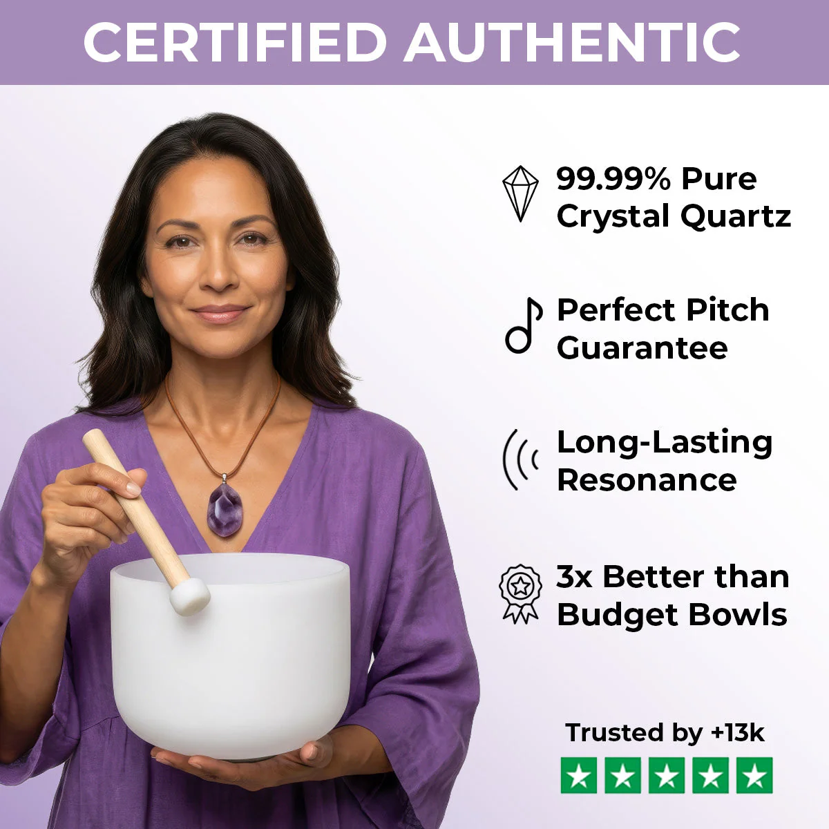Earth Star and Soul Star Perfect Pitch Crystal Singing Bowls 10 B3 and 8 C5 with Carrier Bag - Image 10