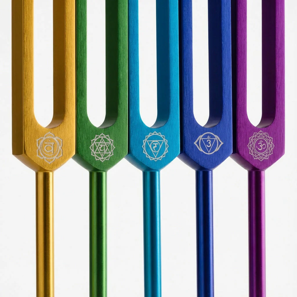 Professionally Tuned Solfeggio Forks 9pc Set - Chakra Engrams - Image 3